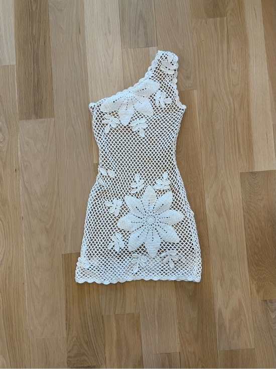 Meshki Dresses & Skirts - White Crochet Mini Dress Meshki Barker